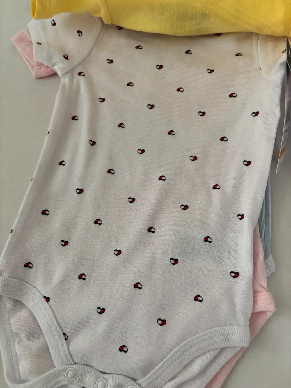 New! Tommy Hilfiger 4-pack infant girls bodysuits 12 months